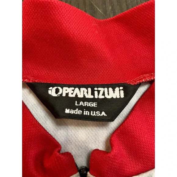 Pearl iZumi Cycling Jersey 3/4 Zip Red & Black Size Large L Made In USA - Picture 4 of 12